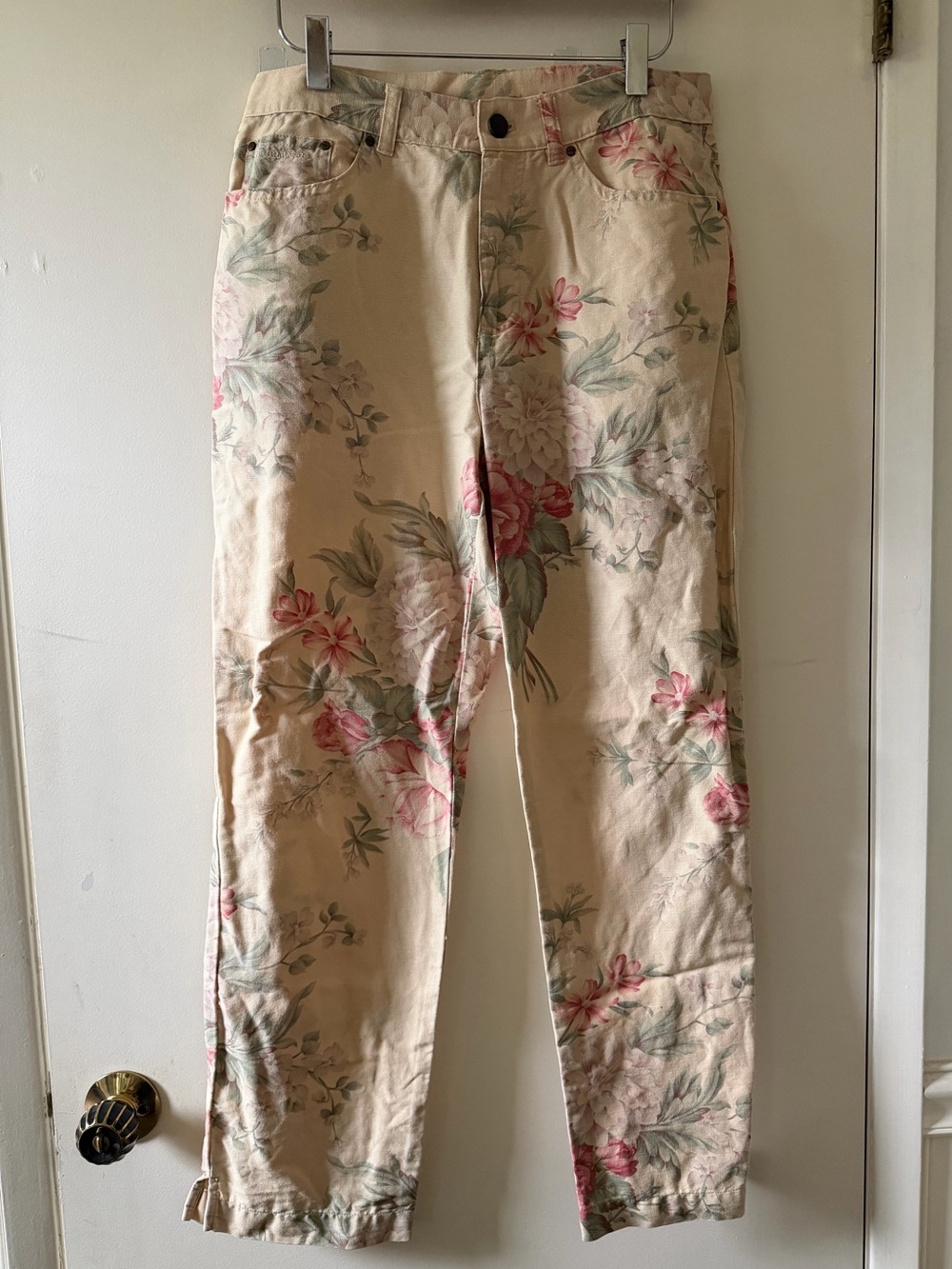 Lauren Ralph Lauren cropped linen blend floral print jeans